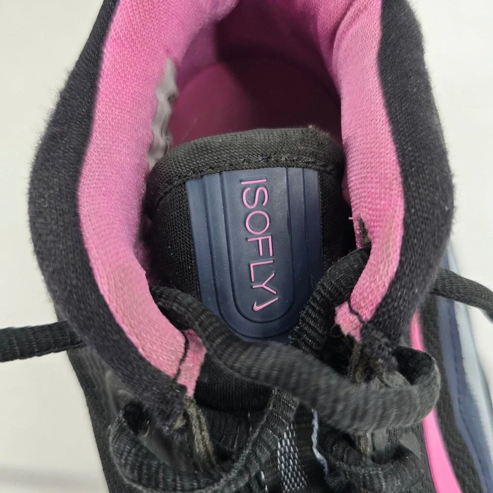 Nike Isofly Kids 2Y Basketball Shoes Black Pink FN4384-003 Athletic Sneakers